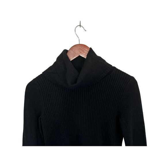 Banana Republic Turtleneck Wool Cashmere Rib Knit Fitted Black Sweater Size Smal - Picture 4 of 9